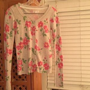 AEROPOSTALE GREY FLORAL CARDIGAN.
